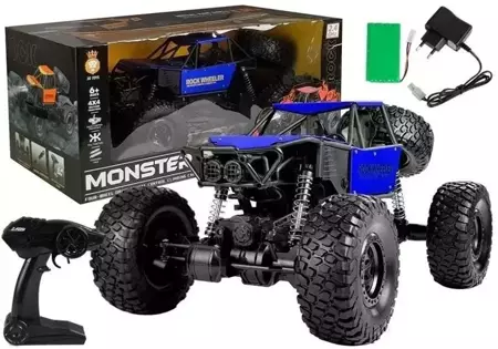 Monster Truck zdalnie sterowany niebieski - Leantoys