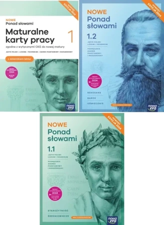 NOWE PONAD SŁOWAMI 1.1 i 1.2 + KARTY PRACY ZPiR KLASA 1 2024 Nowa Era LO