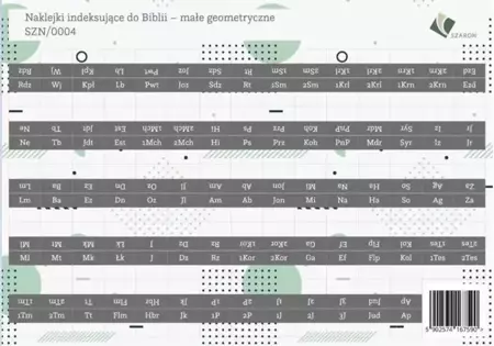 Naklejki indeksujące do Biblii - duże geometryczne - Szaron