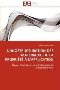 Nanostructuration des matériaux - NOWAKOWSKI-P