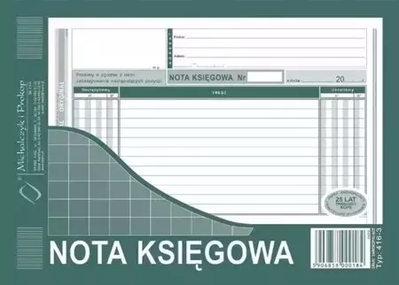 Nota księgowa 416-3 - Michalczyk i Prokop