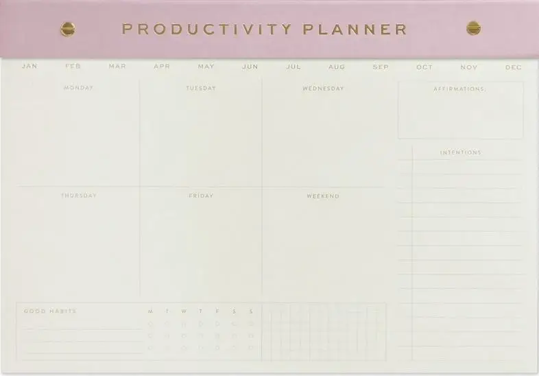 Notatnik na biurko Lilac - Productivity Planner - Designworks Ink