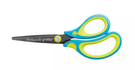 Nożyczki Griffix ergonomiczne szpiczaste neon blue - PELIKAN