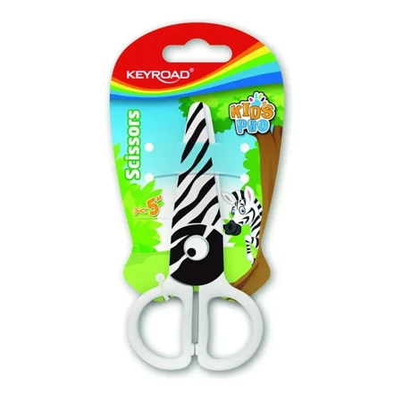 Nożyczki szkolne 5 cm KEYROAD zebra blister