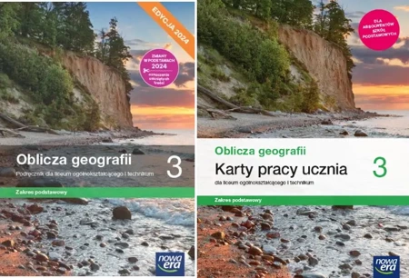 OBLICZA GEOGRAFII 3 PODRĘCZNIK + KARTY PRACY ZAKRES PODSTAWOWY Nowa Era LO - Katarzyna Maciążek