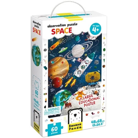 Observation Puzzle. Space 4+ - Banana Panda