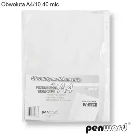 Obwoluta A4 40 mic krystaliczna 10szt - Penword