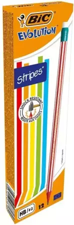 Ołówek Evolution z gumką Stripes 646 HB (12szt) - BIC