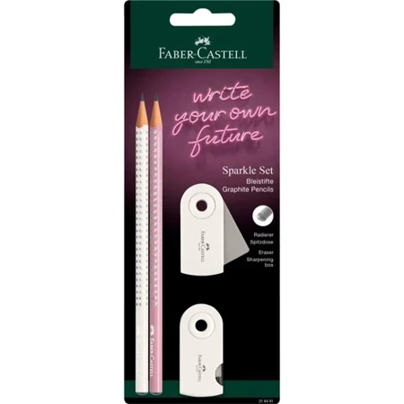 Ołówek grafitowy 2szt + temperówka z gumką - Faber Castell