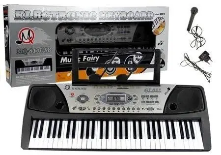 Organy keyboard + mikrofon zasilacz MQ-810 MP3 - Leantoys