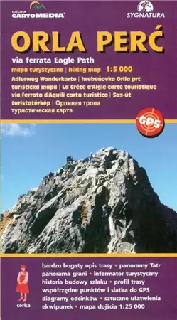 Orla Perć via ferrata mapa turystyczna