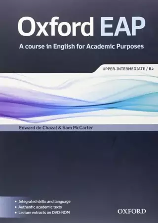 Oxford EAP Upper Intermediate Student's Book and DVD-ROM Pack - Edward de Chazal, Sam McCarter