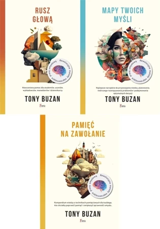 PAK 3x Tony Buzan Pamięć + Mapa myśli + Rusz głową - Tony Buzan