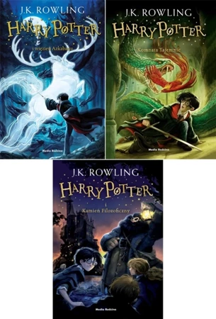 PAKIET Harry Potter tom 1-3 KAMIEŃ FILOZOFICZNY + KOMNATA + WIEZIEŃ 3w1 - Joanne K. Rowling