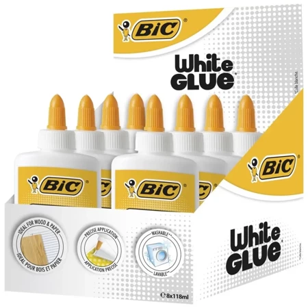 Paczka Klej White Glue BIC 118ml 8 sztuk