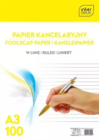 Papier kancelaryjny A3/100K linia - INTERDRUK