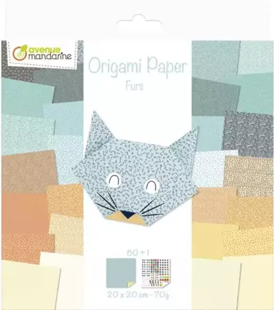 Papier origami 20x20 cm Furs 60 arkuszy - AVENUE MANDARINE