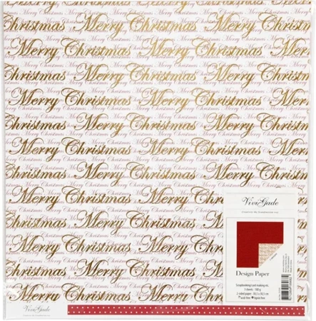 Papier ozdobny Merry Christmas scrapbooking 30,5x30,5cm 180g. 3 arkusze edycja limitowana - Happy Color