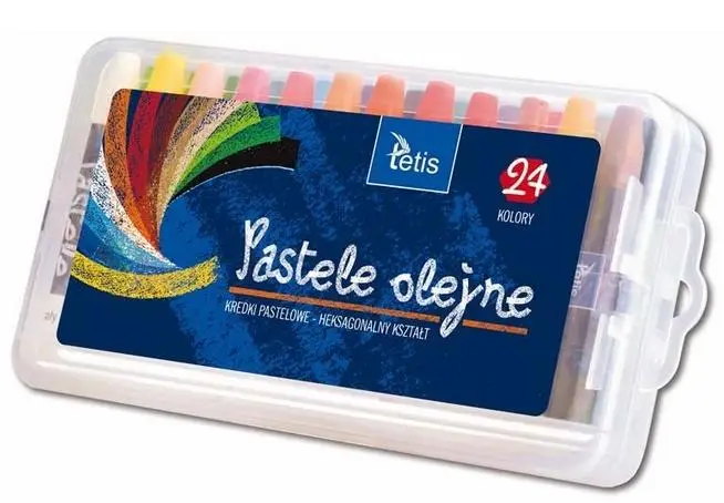 Pastele olejne heksagonalne 24 kolory KT020-AF - Tetis