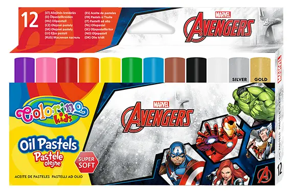 Pastele olejne trójkątne Colorino Kids Avengers 12 kolorów - PATIO