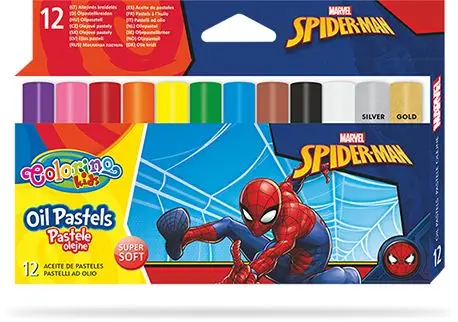 Pastele olejne trójkątne Colorino Kids Spiderman 12 kolorów - PATIO