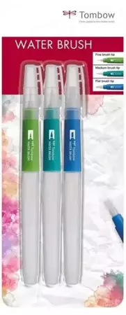 Pędzel wodny Water Brush różne końcówki 3szt - Tombow