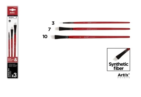 Pędzle syntetyczne 3szt - Artix