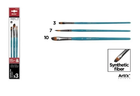 Pędzle syntetyczne 3szt - Artix