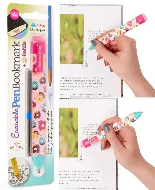 Pen Boomkark zakładka długopis - Pączki + wkłady - Thinking Gifts