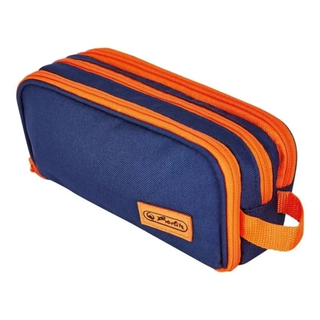 Piórnik kosmetyczka potrójny blue/orange - HERLITZ