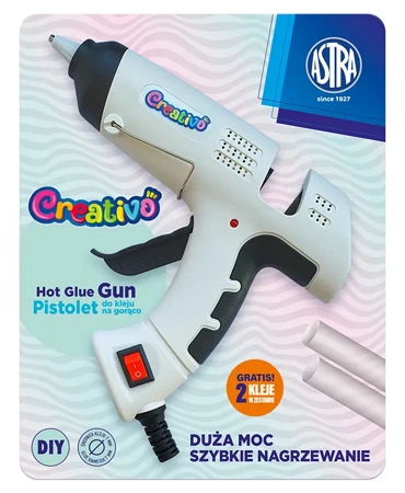 Pistolet do kleju na gorąco Astra Creativo 40W podstawka + 2 kleje - ASTRA art-pap