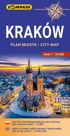 Plan miasta - Kraków 1:20 000 w.2024 - praca zbiorowa