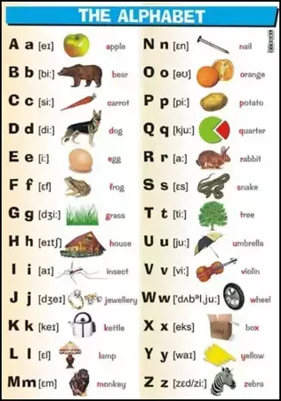 Plansza edukacyjna Angielski. Alphabet - Visual System