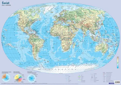 Plansza edukacyjna - Mapa świata 1:60 000 000 - Opracowanie zbiorowe