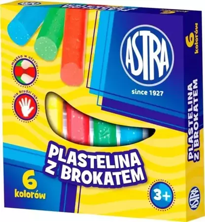 Plastelina z brokatem 6 kolorów ASTRA - ASTRA papiernicze