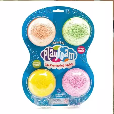 Playfoam. Masa piankowa z brokatem, modelina 4 kol - Learning Resources