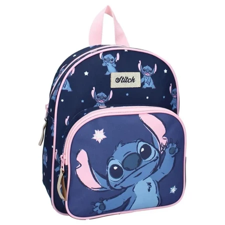 Plecak przedszkolny z kieszenią Stitch granatowy - Vadobag