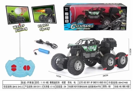 Pojazd R/C 6x6 świeci dymi - Ciuciubabka