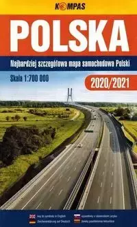 Polska Mapa samochodowa 1:700 000 2020/2021