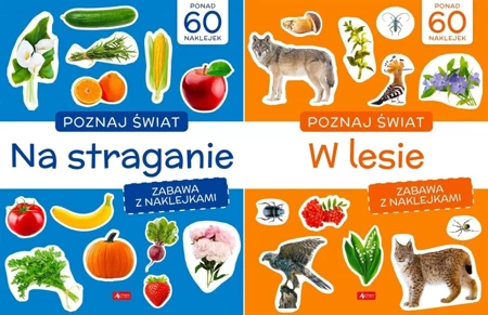 Poznaj świat Zabawa z naklejkami Na straganie + W lesie PAKIET