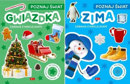 Poznaj świat Zima + Gwiazdka Zabawa z naklejkami PAKIET - praca zbiorowa