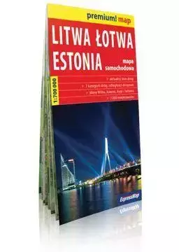 Premium! map Litwa, Łotwa, Estonia 1:700 000 mapa