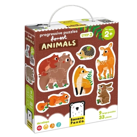 Progressive Puzzles. Forest Animals 2+ - Banana Panda