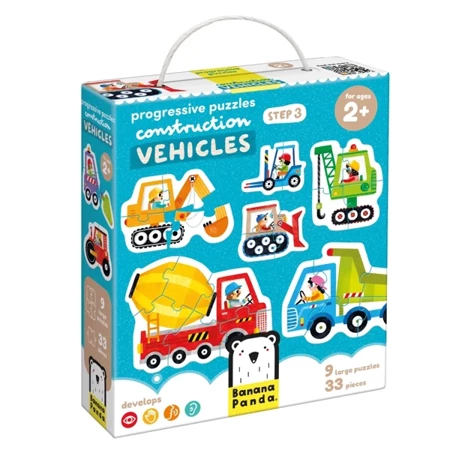 Progressive Puzzles. Vehicles 2+ - Banana Panda