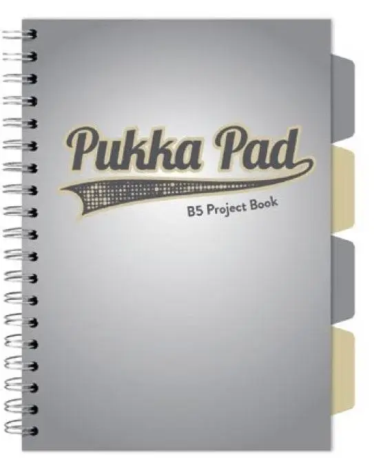 Project Book Grey B5/100K kratka szary (3szt) - PUKKA