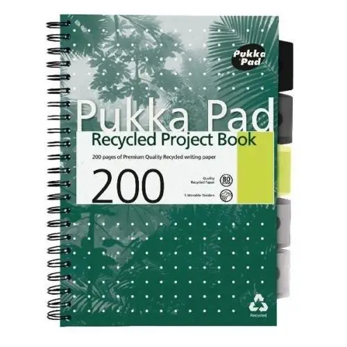 Project Book Recycled A4/100K linia zielony (3szt) - PUKKA