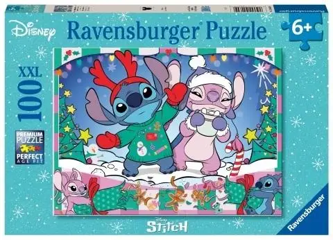 Puzzle 100 Disney Stitch Święta - Ravensburger