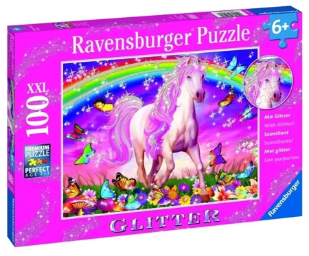 Puzzle 100 Jednorożec XXL brokat - Ravensburger