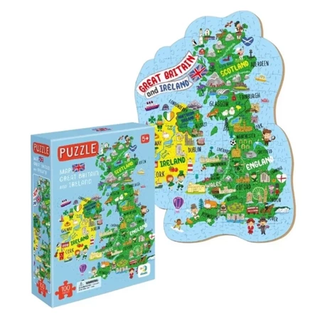 Puzzle 100 Mapa Wielkiej Brytanii i Irlandii - Dodo