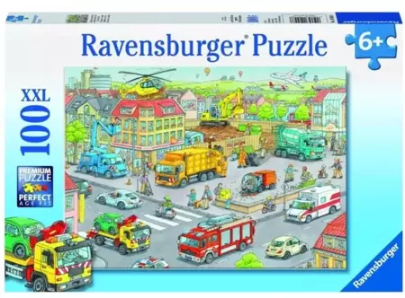 Puzzle 100 Pociąg w mieście XXL - Ravensburger